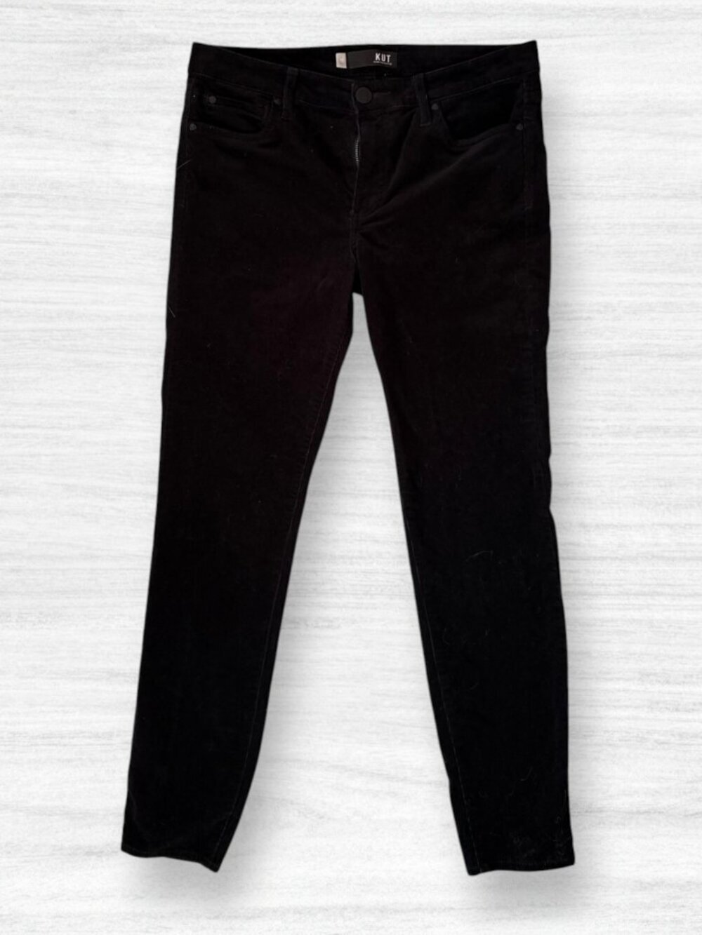 KUT From The Kloth Diana Fab AB Skinny Black Stretch Corduroy Pants Size 10 - Picture 1 of 7